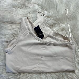 Abercrombie & Fitch Cream Ribbed Tank Top